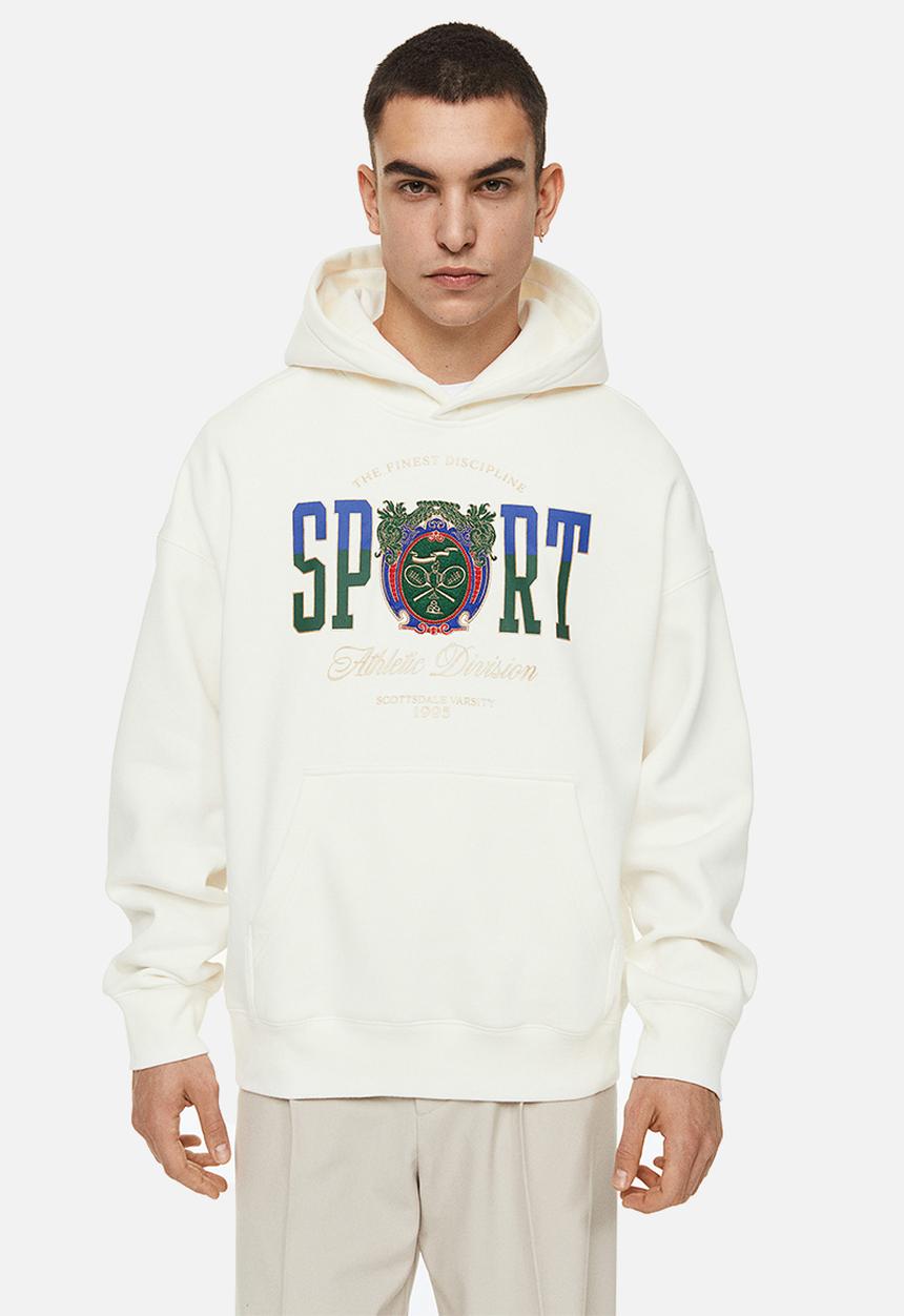 H&M - Oversized fit hoodie - cream/sport 