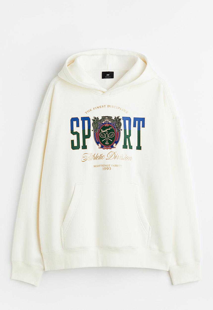 H&M - Oversized fit hoodie - cream/sport 