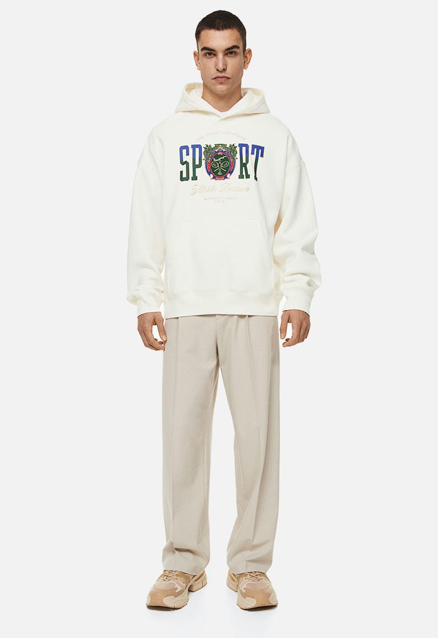 H&M - Oversized fit hoodie - cream/sport 
