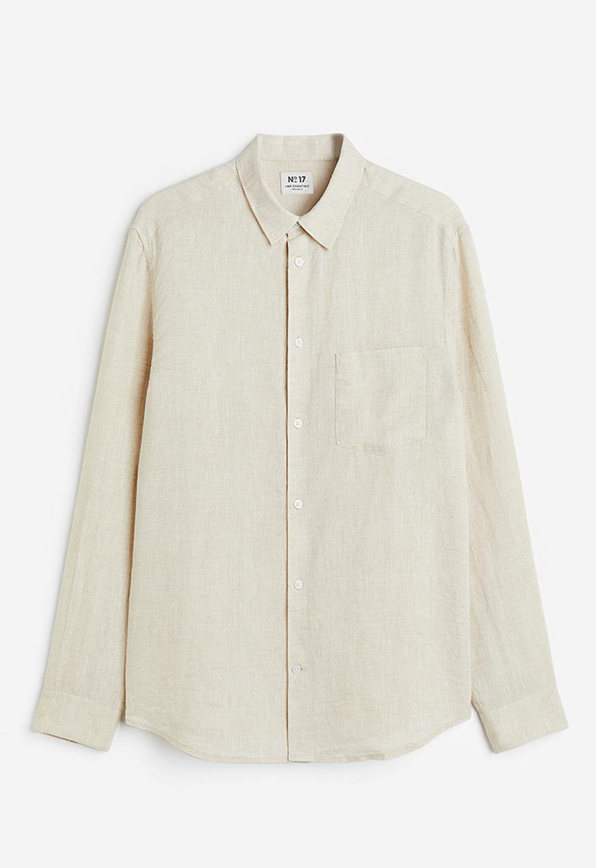 H&M - Regular fit linen shirt - light beige