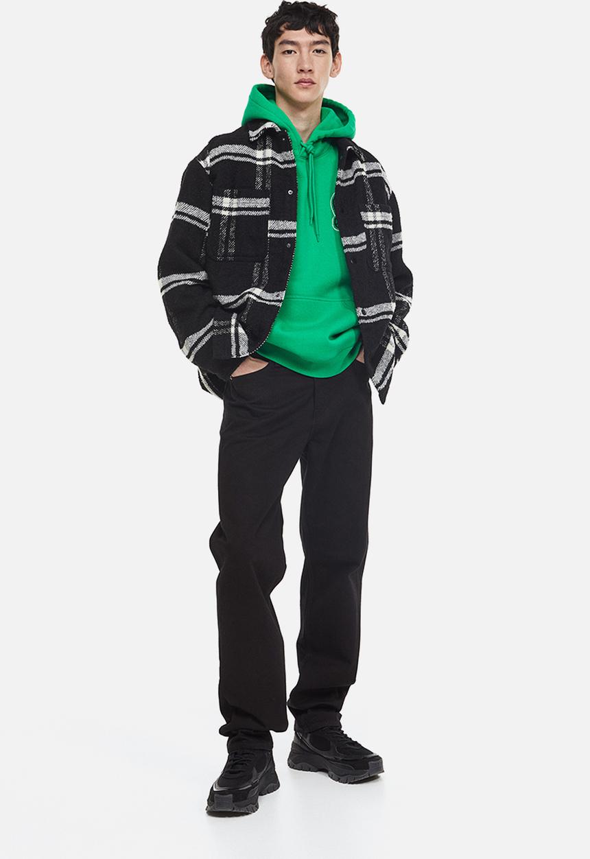 H&M - Relaxed fit printed hoodie - bright green / ny upstate 86