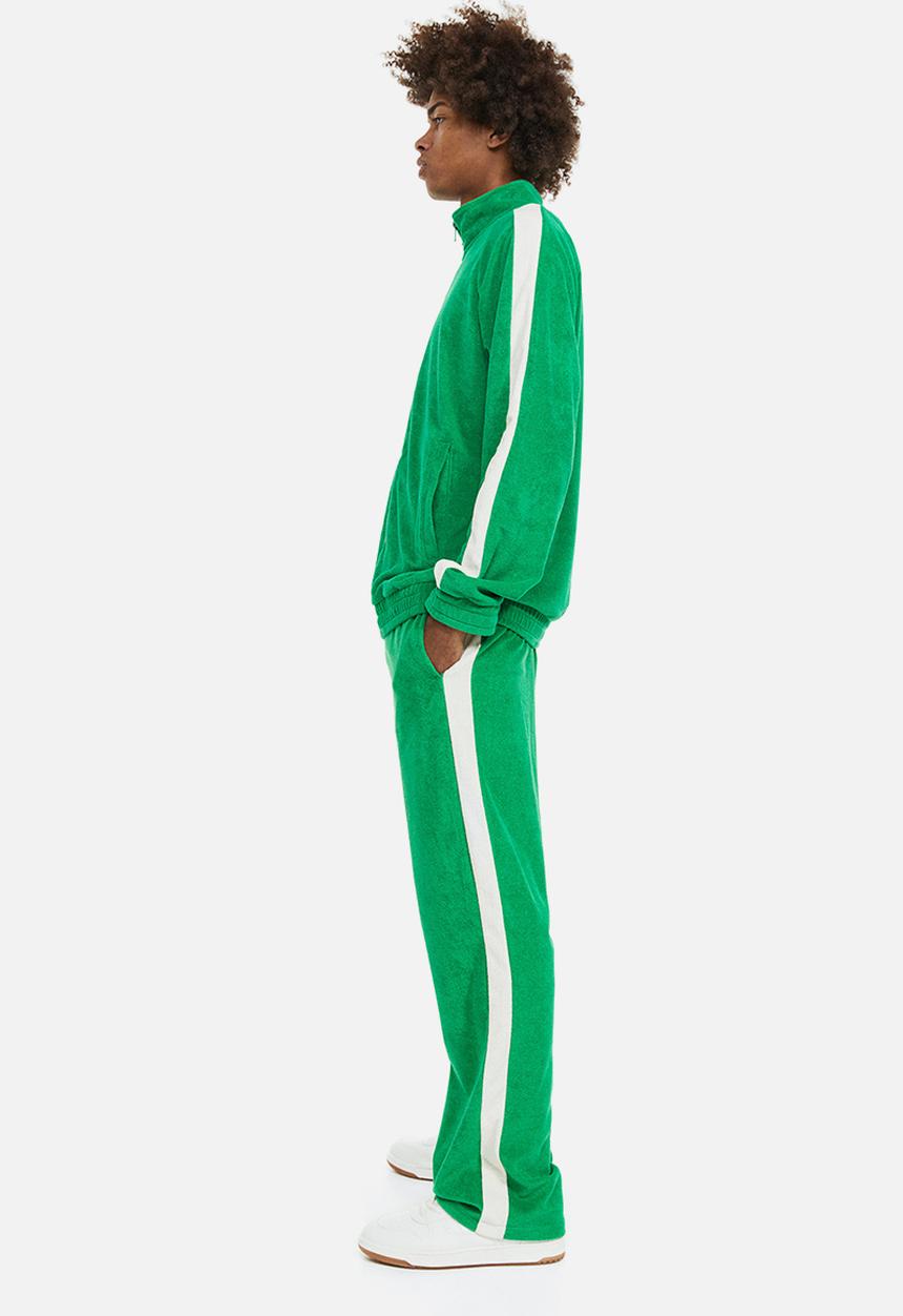 H&M - Relaxed fit terry track pants - bright green 