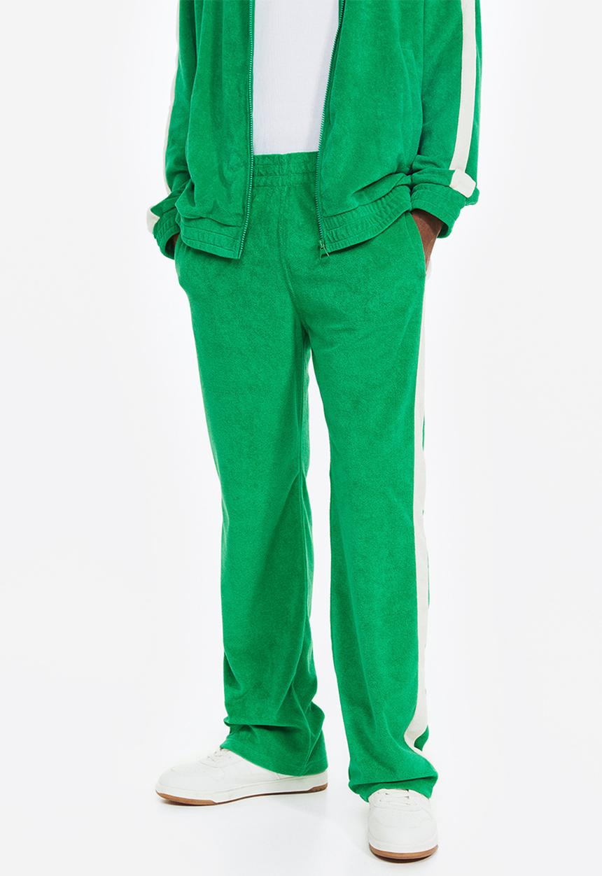 H&M - Relaxed fit terry track pants - bright green 