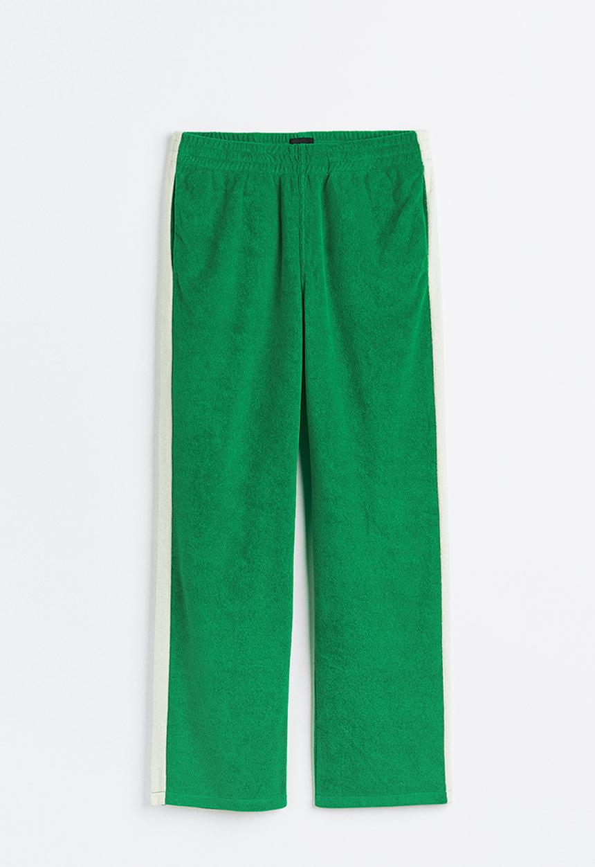 H&M - Relaxed fit terry track pants - bright green 