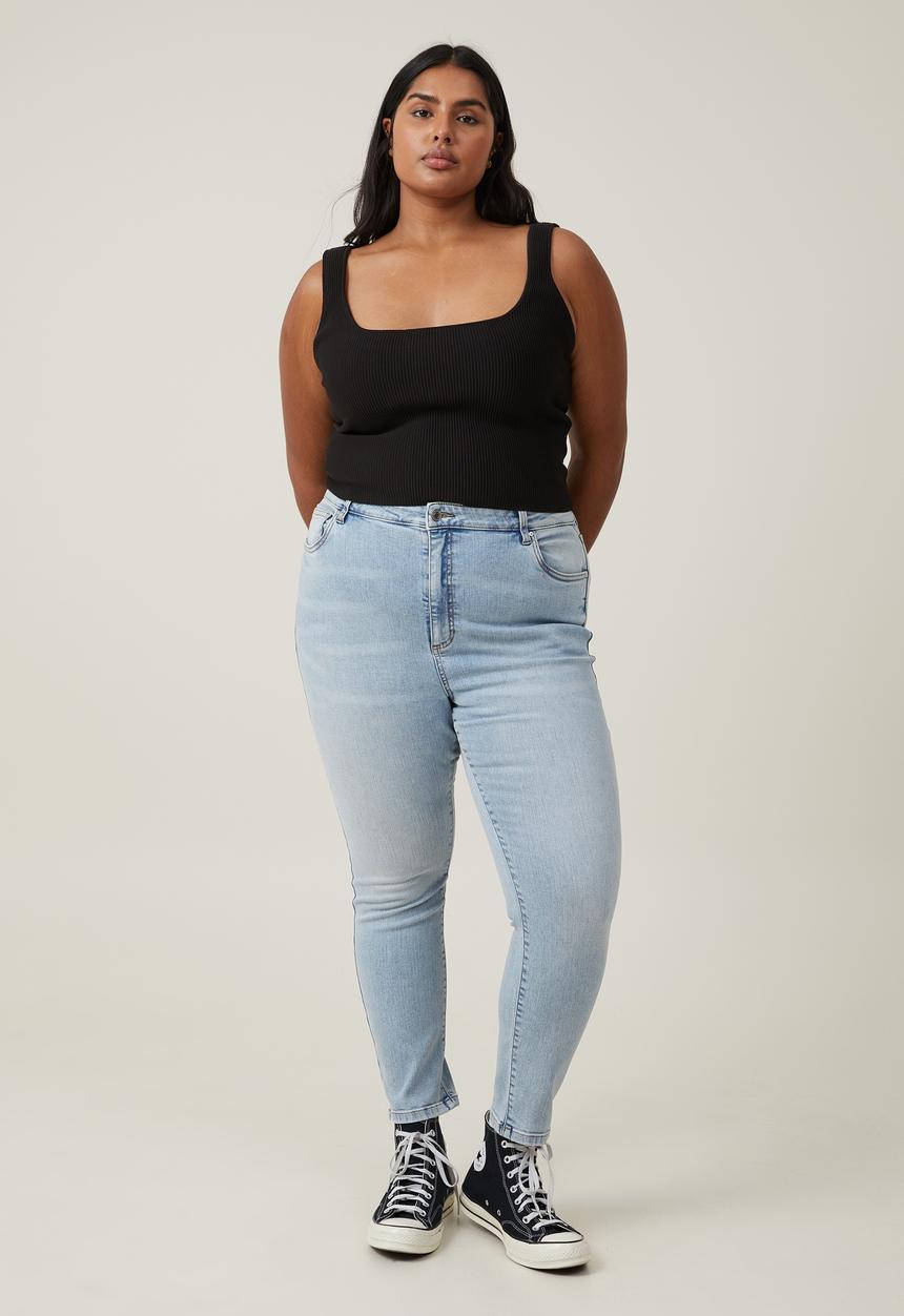 Cotton On - Plus curvy high stretch skinny jean - bondi blue