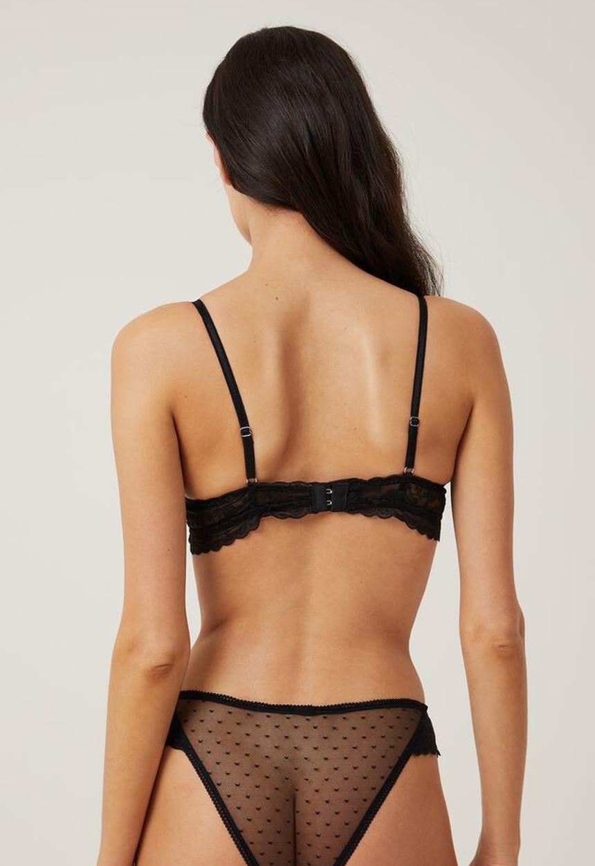 Cotton On - Aurora lace wirefree - black