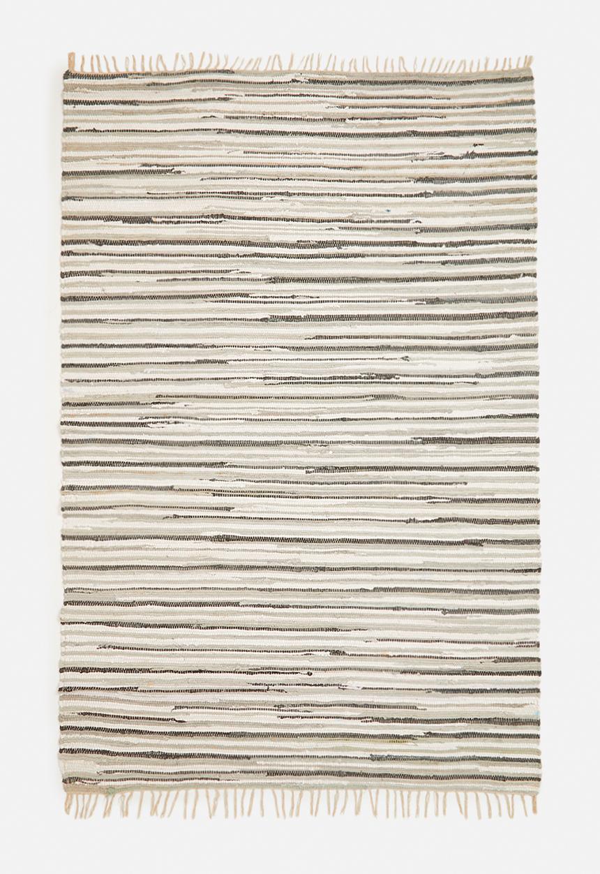 Sixth Floor - Plain recycled chindi rug - multi grey