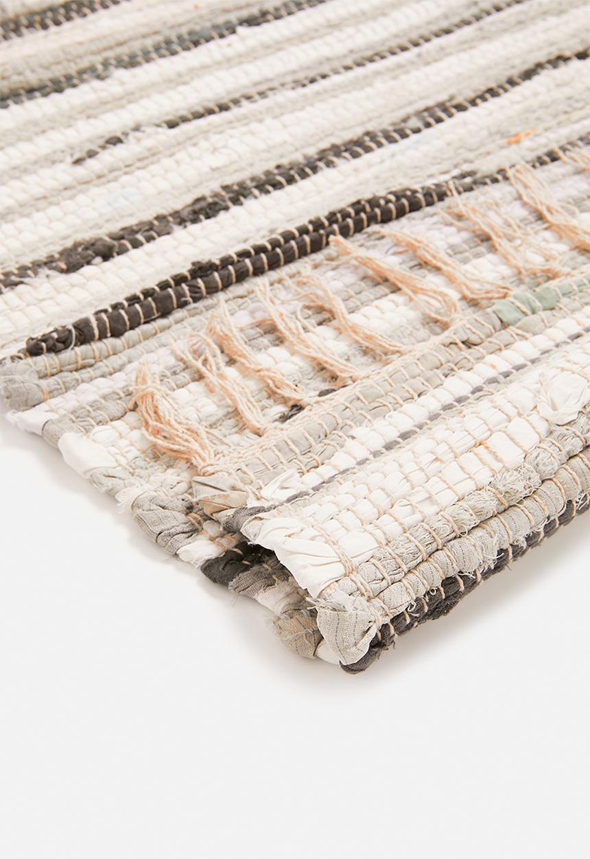 Sixth Floor - Plain recycled chindi rug - multi grey