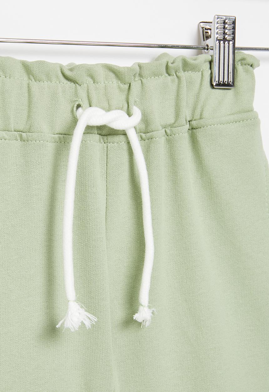 Pop Candy - Elastic waistband short with cord - sage