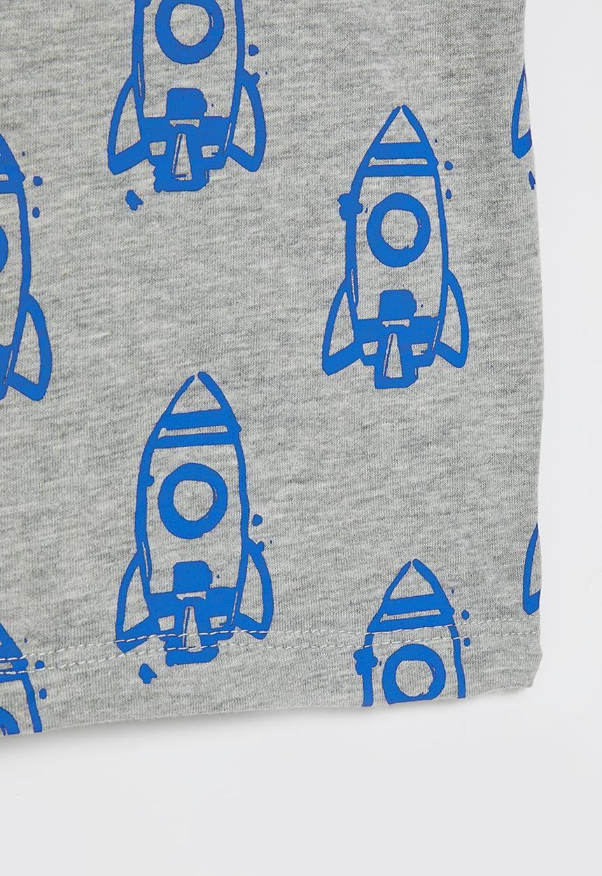Pop Candy - Printed tee - grey & blue