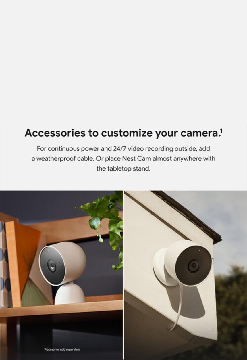 Google - Google - Nest Cam Indoor/Outdoor - Battery