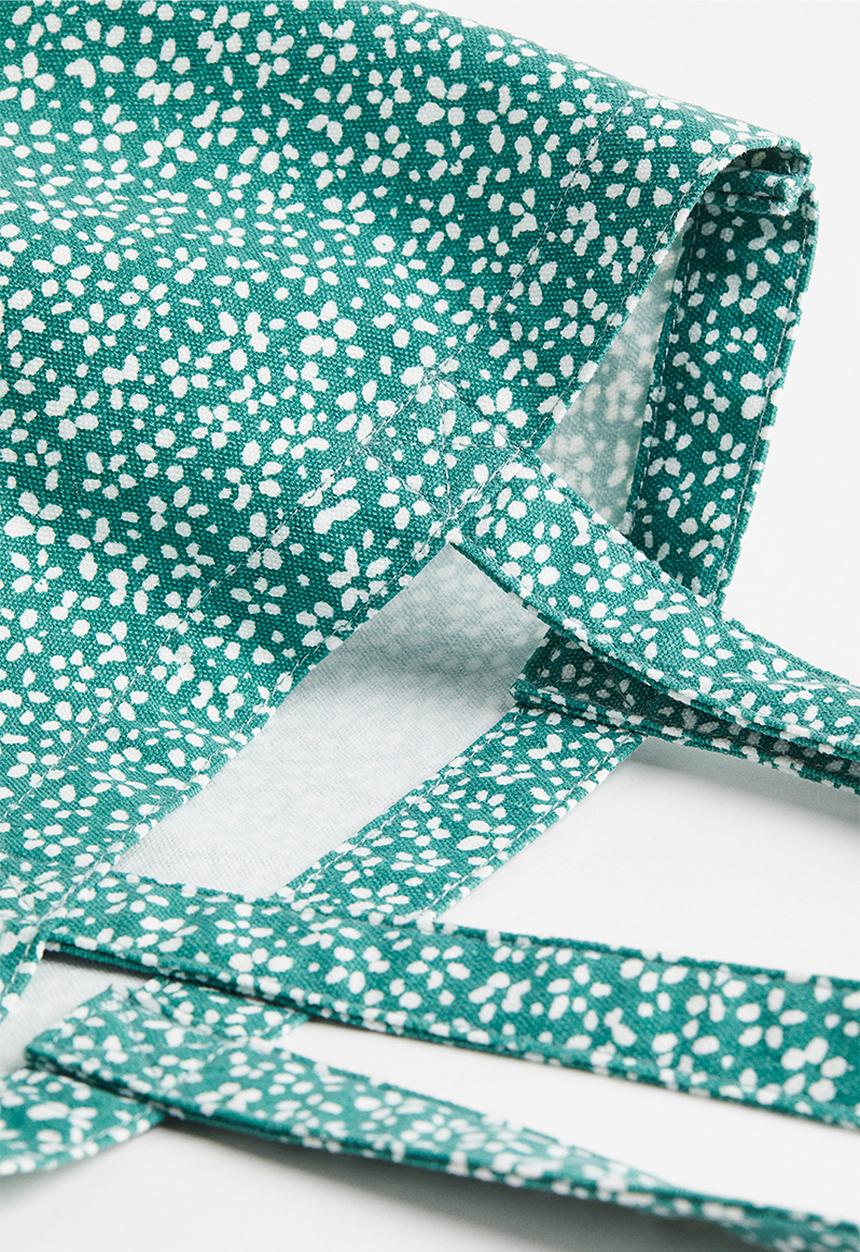 H&M - Printed canvas shopper - green/floral 