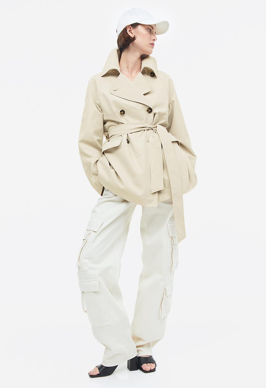 H&M - Double-breasted trench coat - light beige