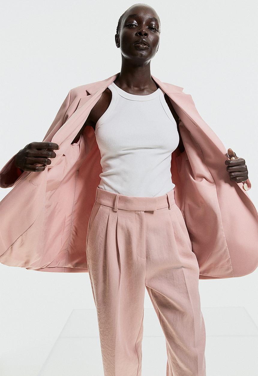 H&M - Single-breasted blazer - powder pink