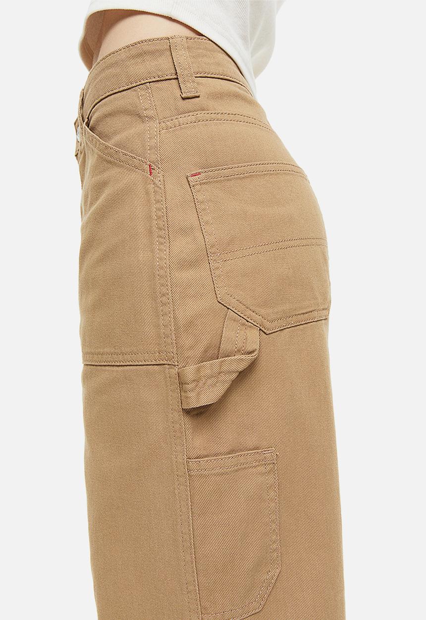 H&M - Twill cargo trousers - dark beige 