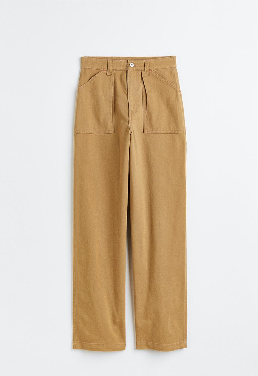 H&M - Twill cargo trousers - dark beige 