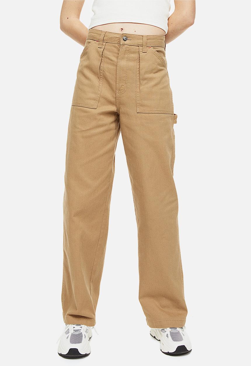 H&M - Twill cargo trousers - dark beige 