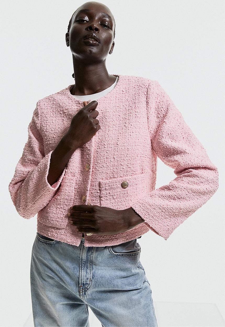 H&M - Bouclé jacket - light pink 
