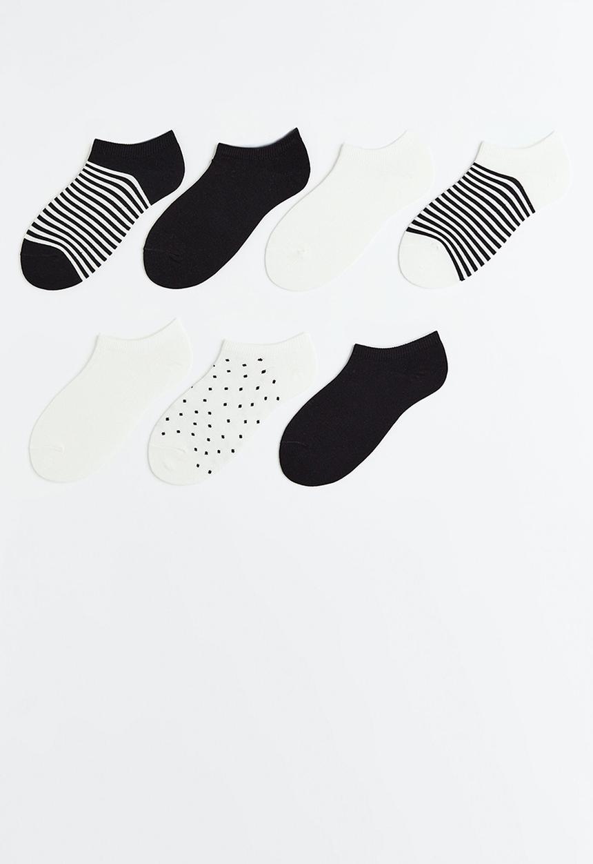 H&M - 7-Pack trainer socks - black & white 