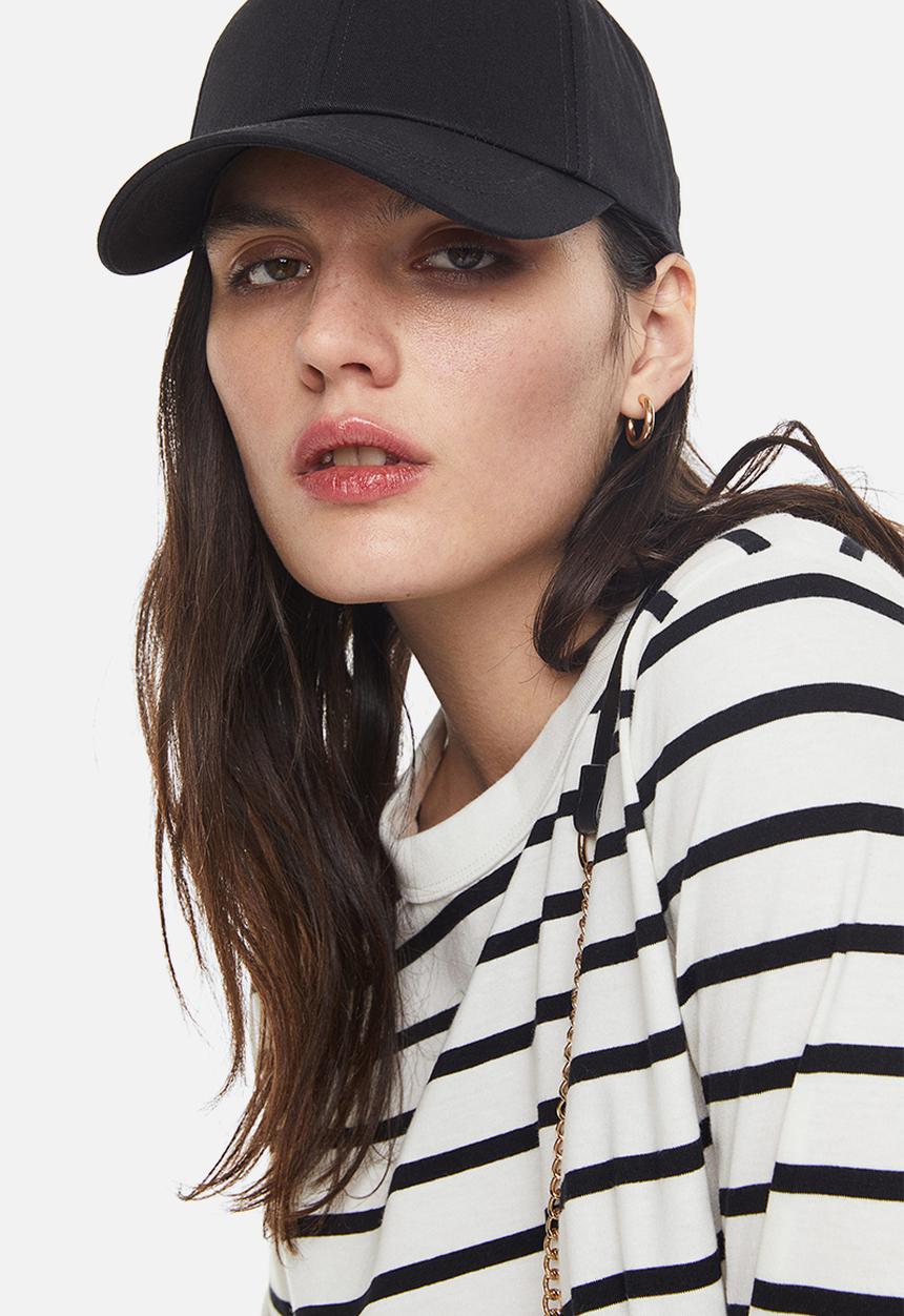 H&M - Cotton jersey top - white/striped