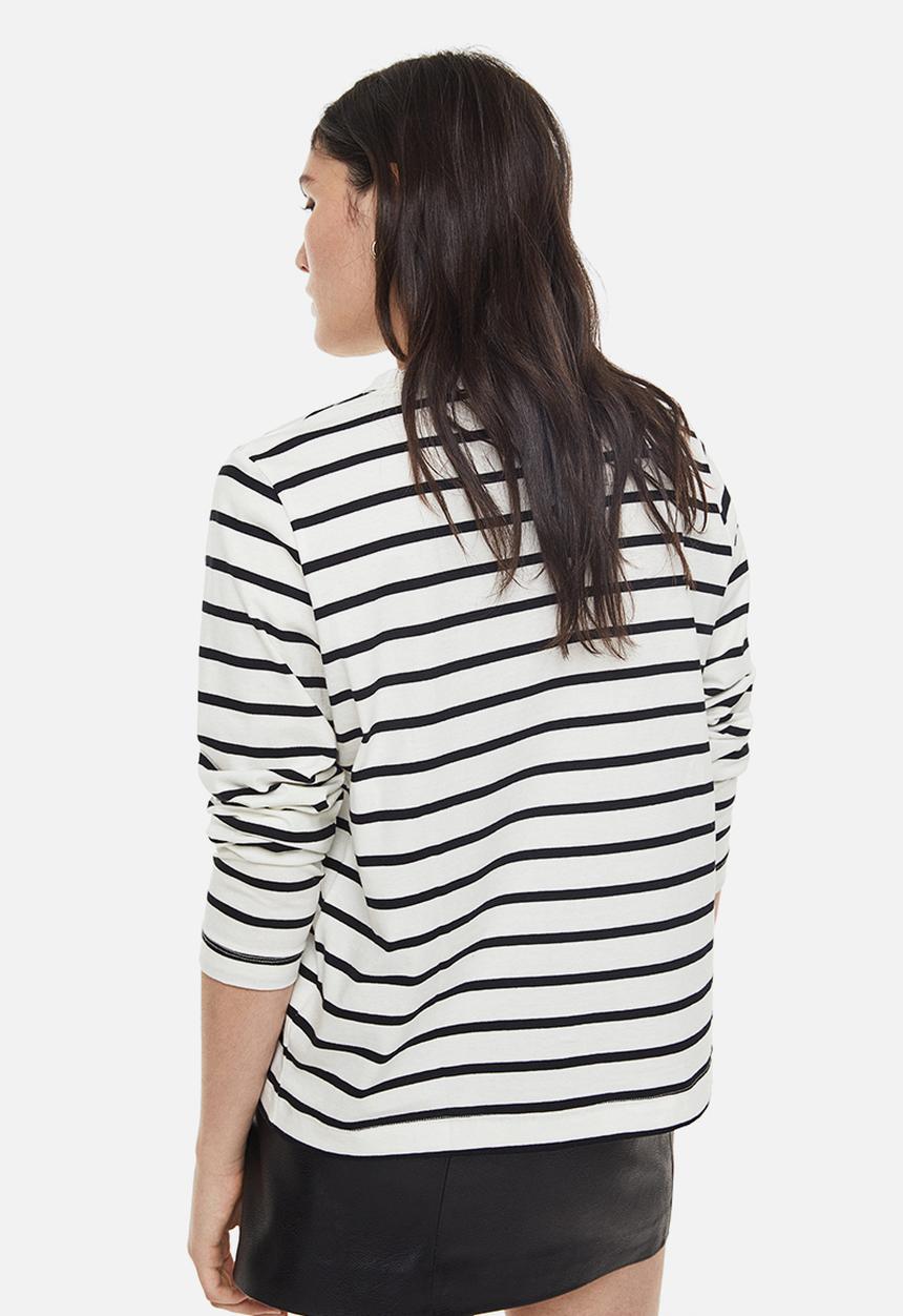 H&M - Cotton jersey top - white/striped