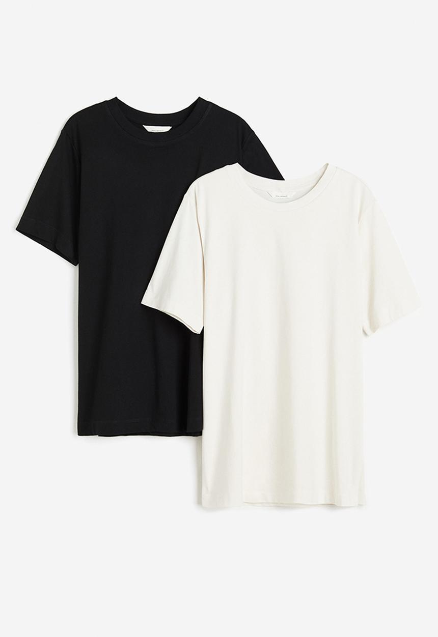 H&M - Mama 2-pack nursing tops - black & white