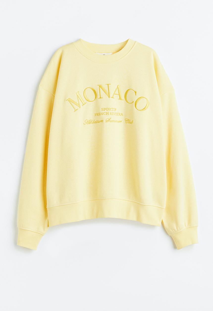 H&M - Crew-neck sweatshirt - light yellow/monaco