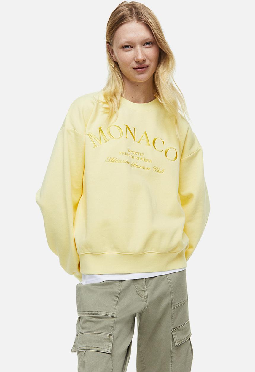 H&M - Crew-neck sweatshirt - light yellow/monaco