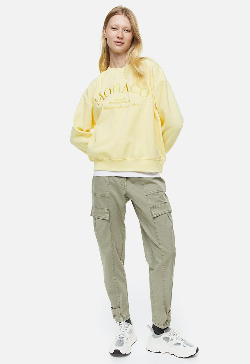 H&M - Crew-neck sweatshirt - light yellow/monaco