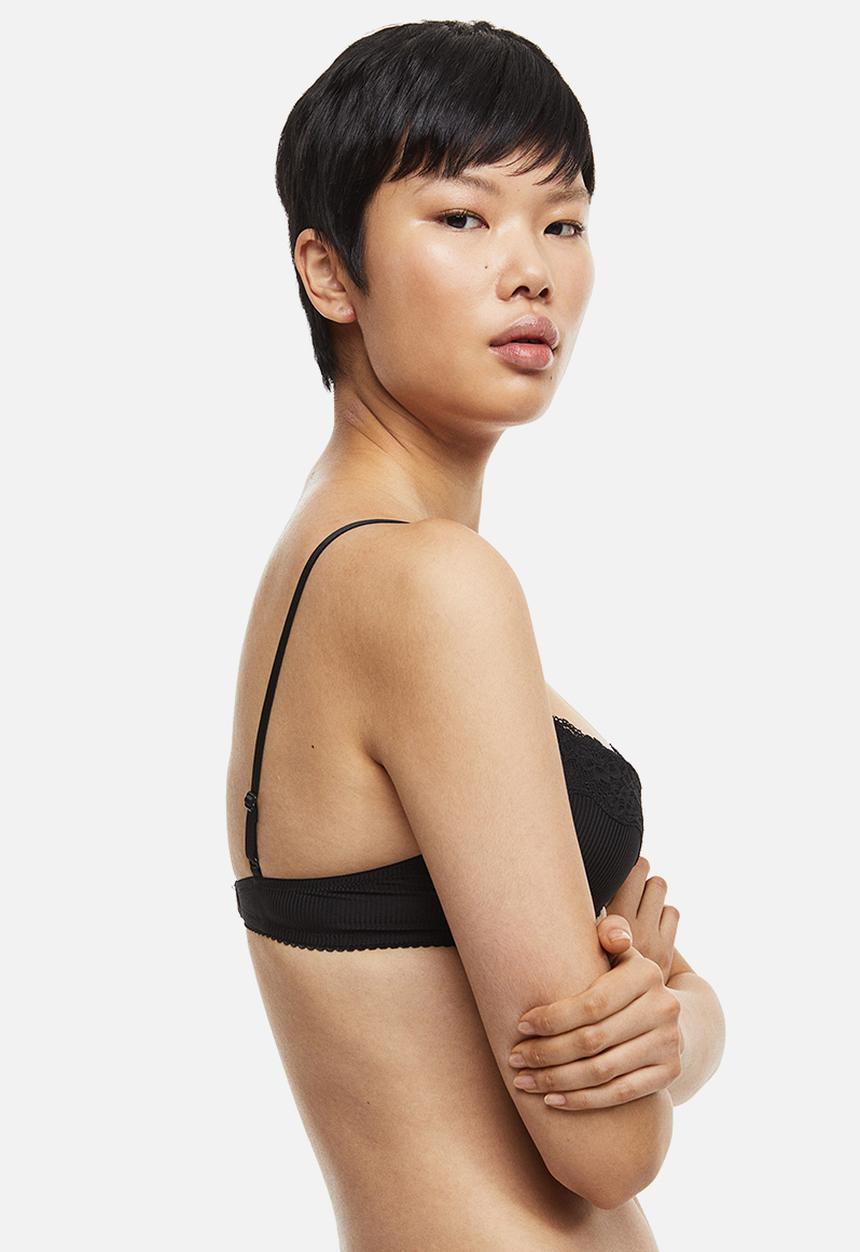 H&M - Lace push-up bra - black