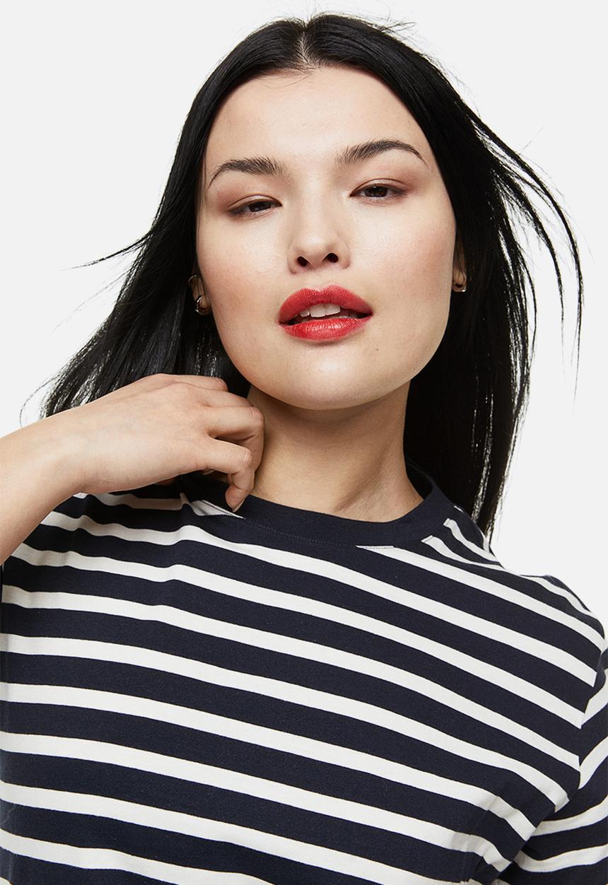 H&M - Cotton t-shirt - dark blue / striped 