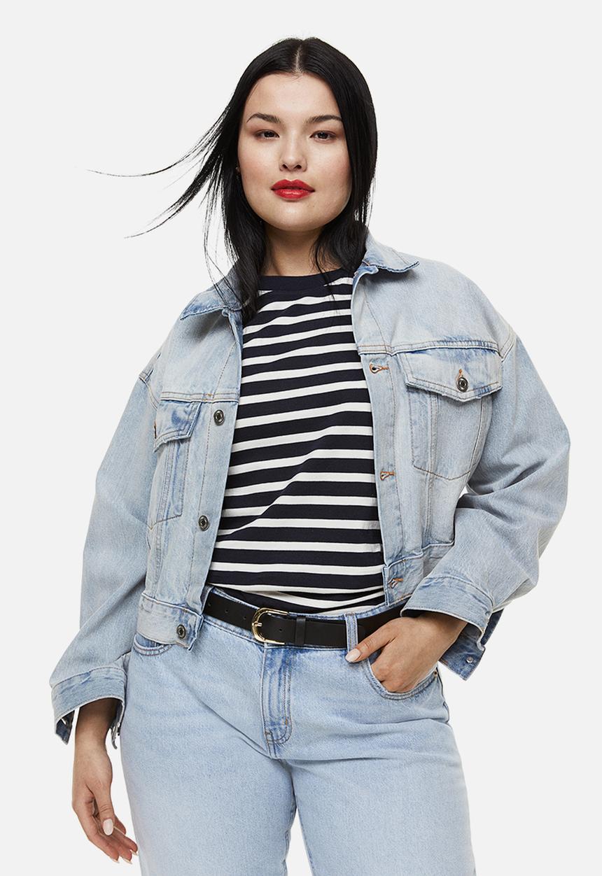 H&M - Cotton t-shirt - dark blue / striped 