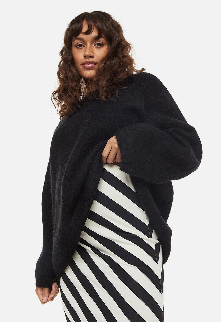 H&M - Mama cotton jersey skirt - black/striped