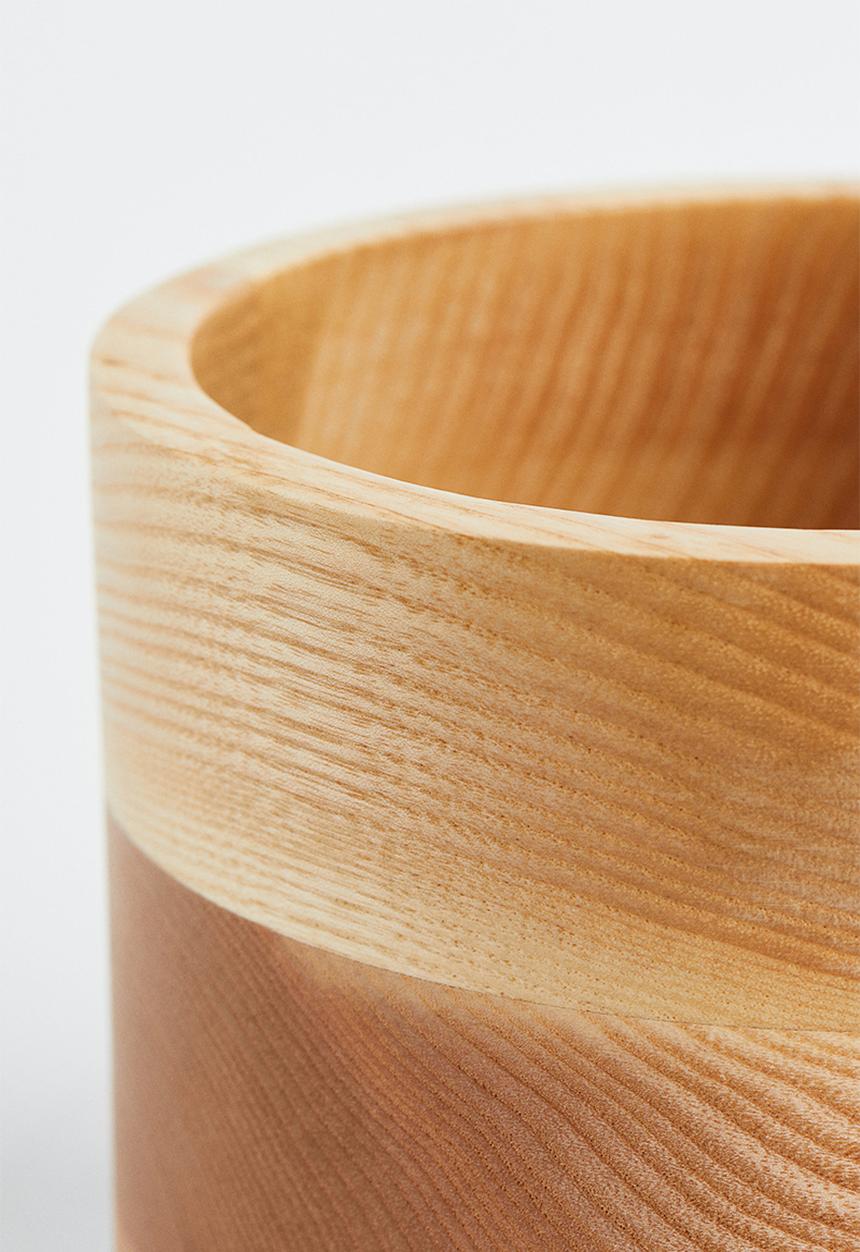 H&M - Wooden plant pot - beige