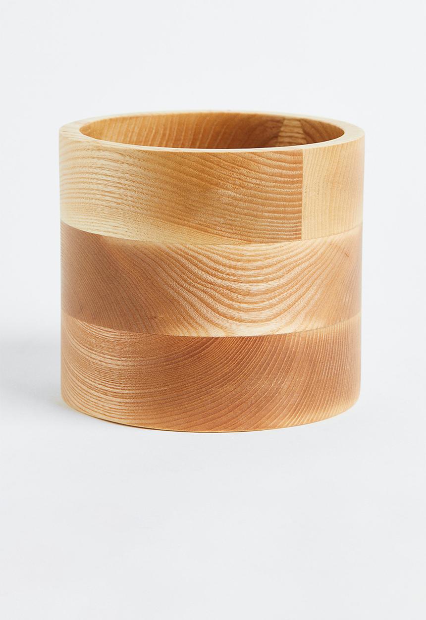 H&M - Wooden plant pot - beige