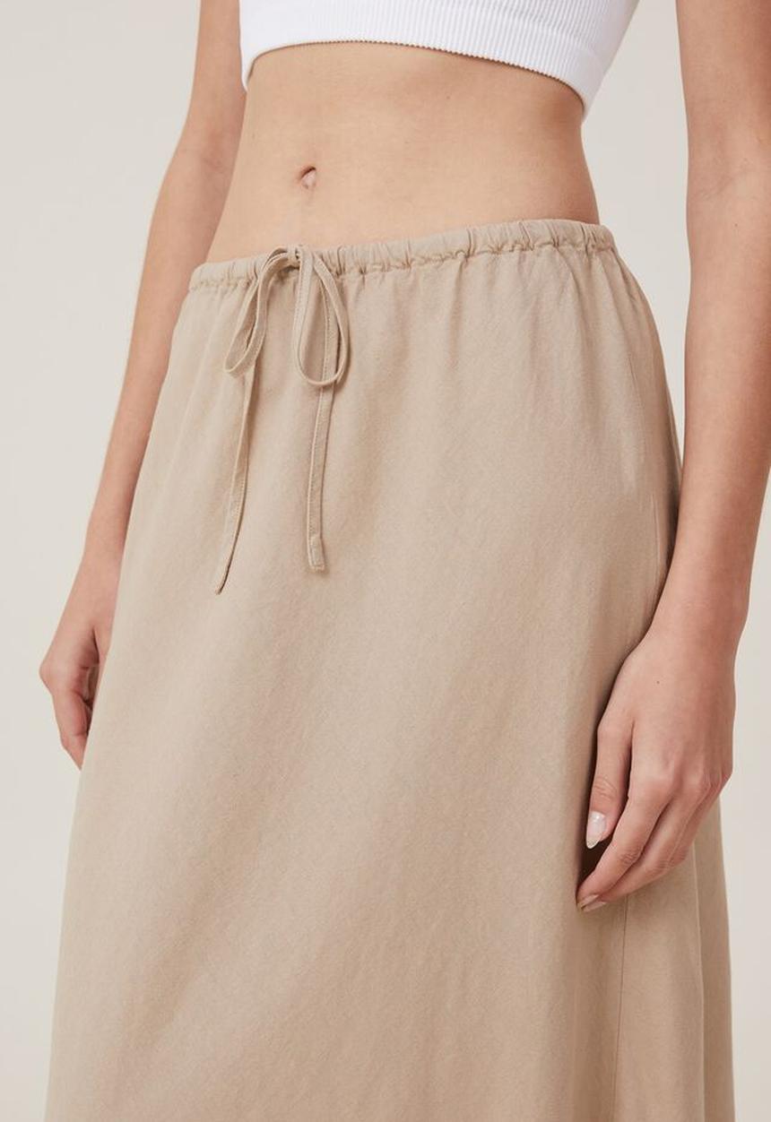 Cotton On - Haven maxi slip skirt - mid taupe