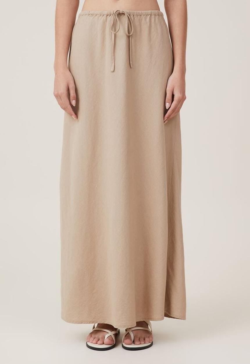Cotton On - Haven maxi slip skirt - mid taupe