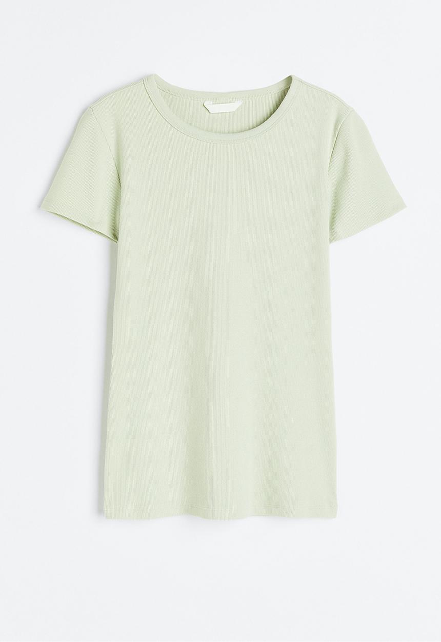 H&M - Fitted ribbed top - light green