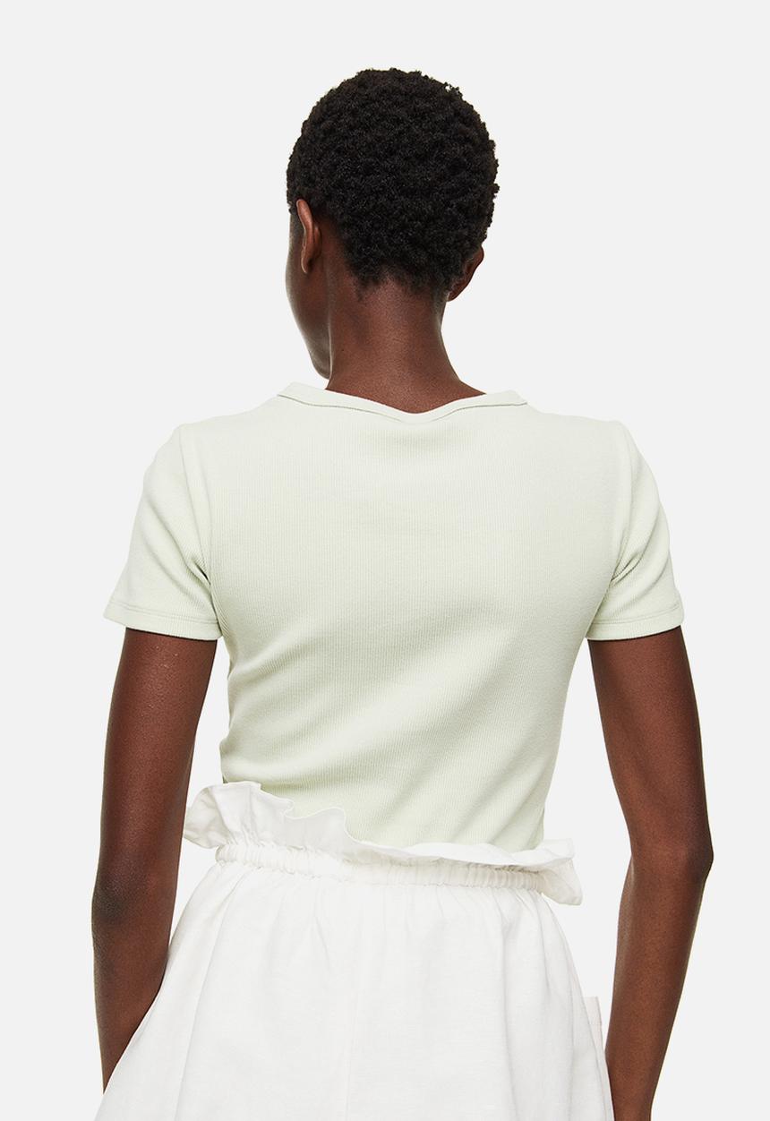 H&M - Fitted ribbed top - light green