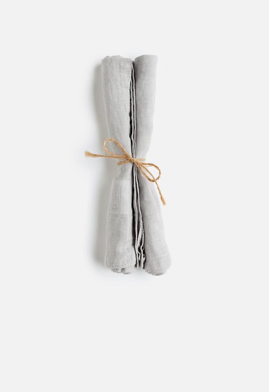 H&M - 2-pack linen napkins - grey