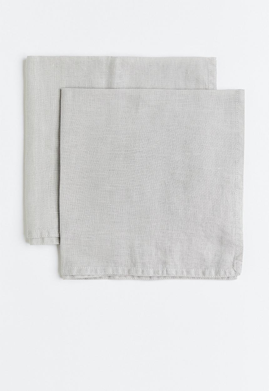 H&M - 2-pack linen napkins - grey
