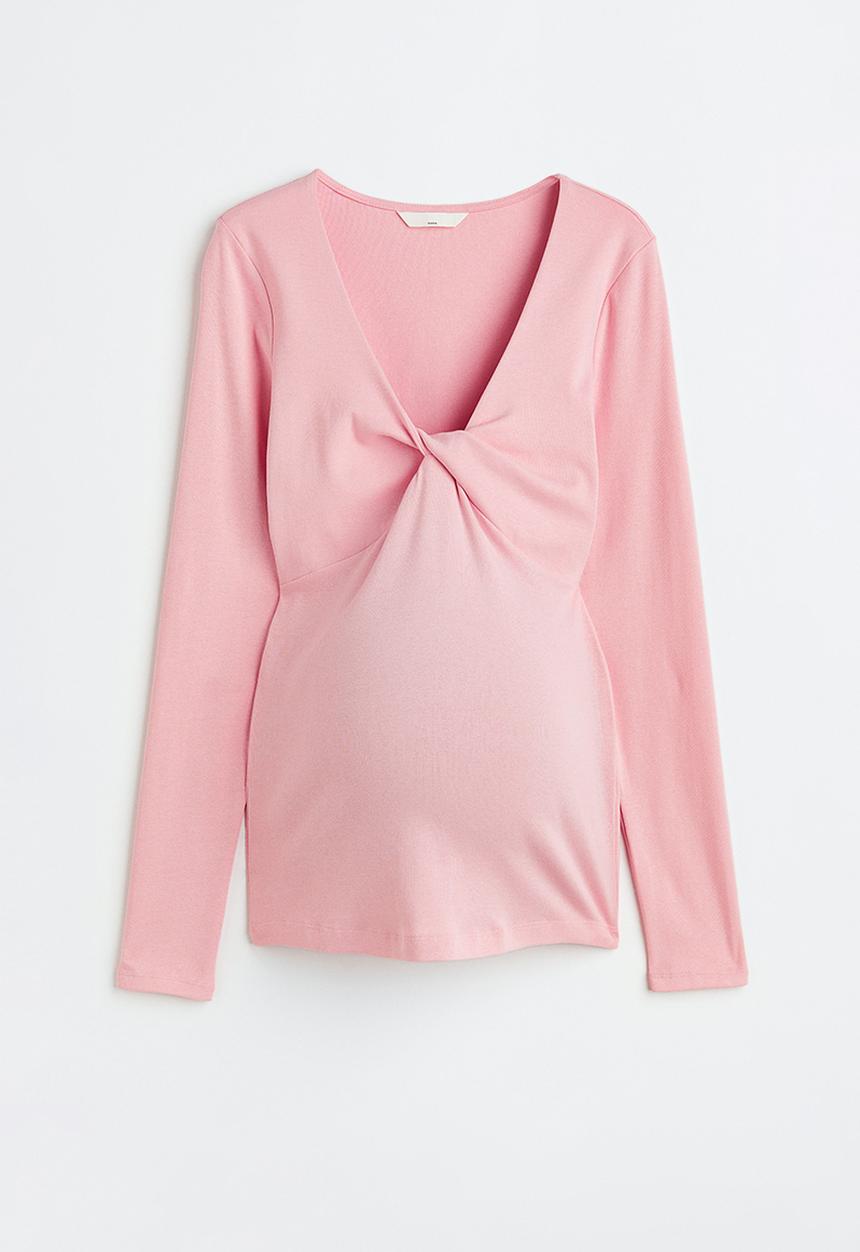 H&M - Mama knot-detail top - pink