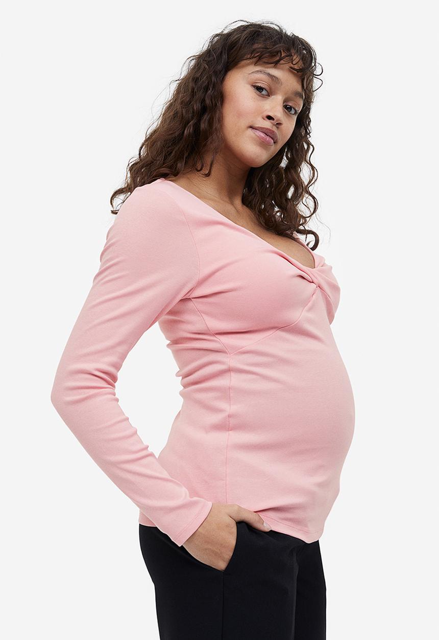 H&M - Mama knot-detail top - pink