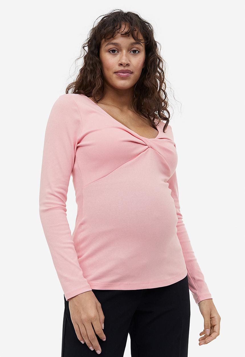 H&M - Mama knot-detail top - pink