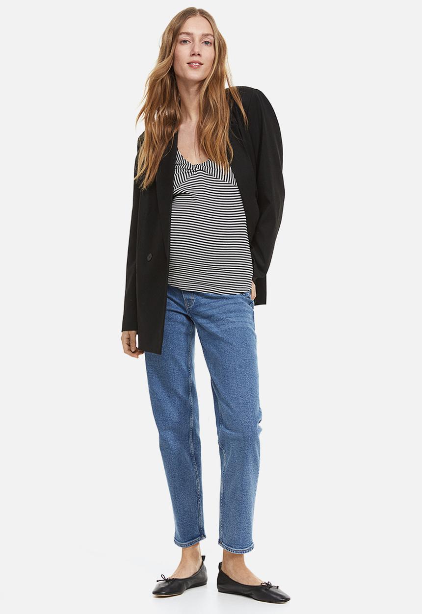 H&M - Mama knot-detail top - black/striped