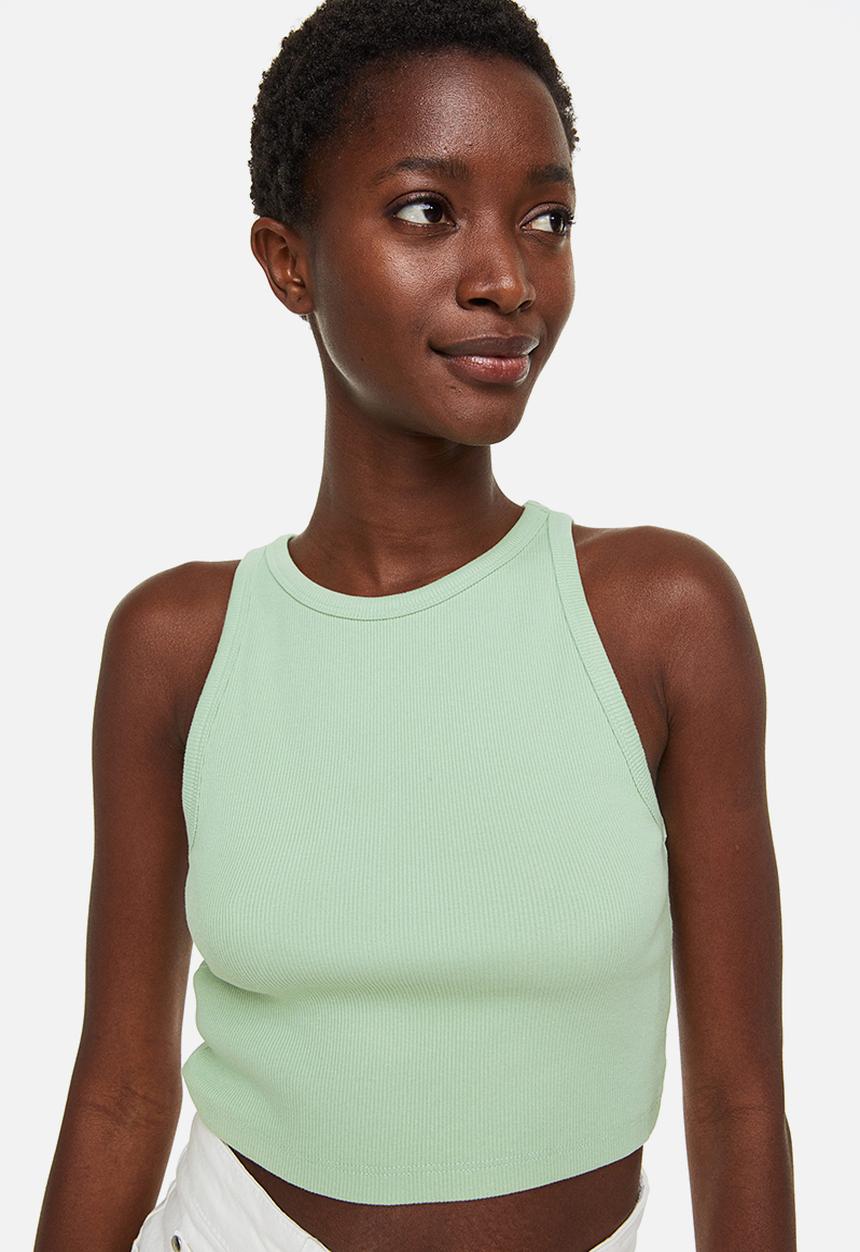 H&M - Cropped vest top - light green