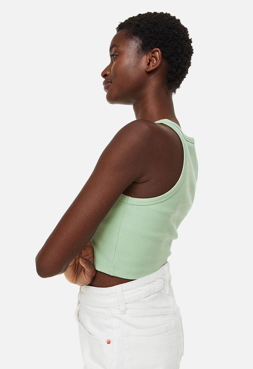 H&M - Cropped vest top - light green