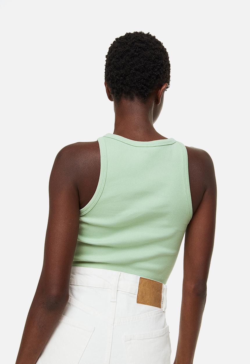 H&M - Cropped vest top - light green