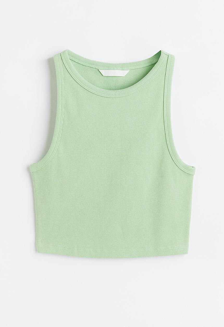 H&M - Cropped vest top - light green