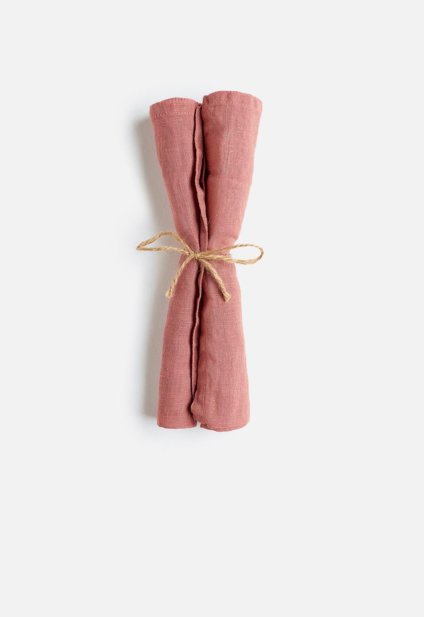 H&M - 2-pack linen napkins - dark old rose